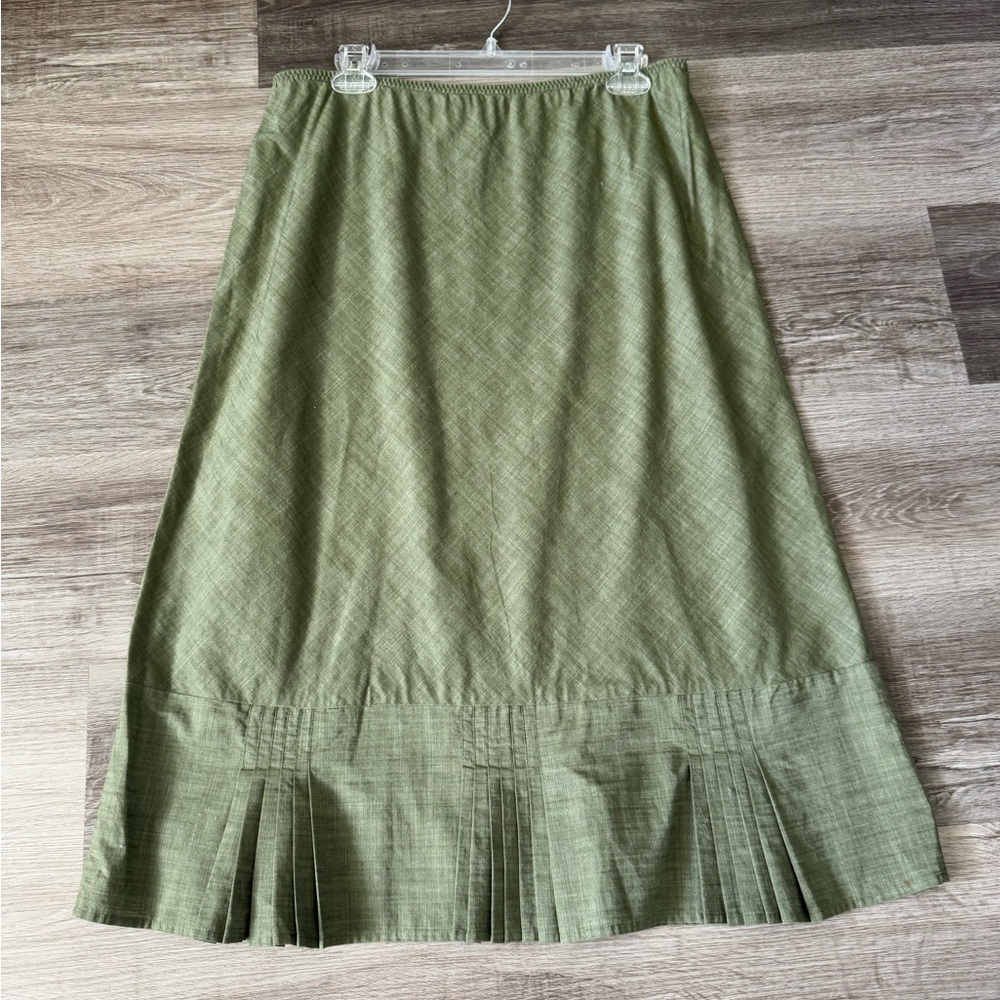 Banana Republic cotton pleated hem skirt 14 - Picture 3 of 5